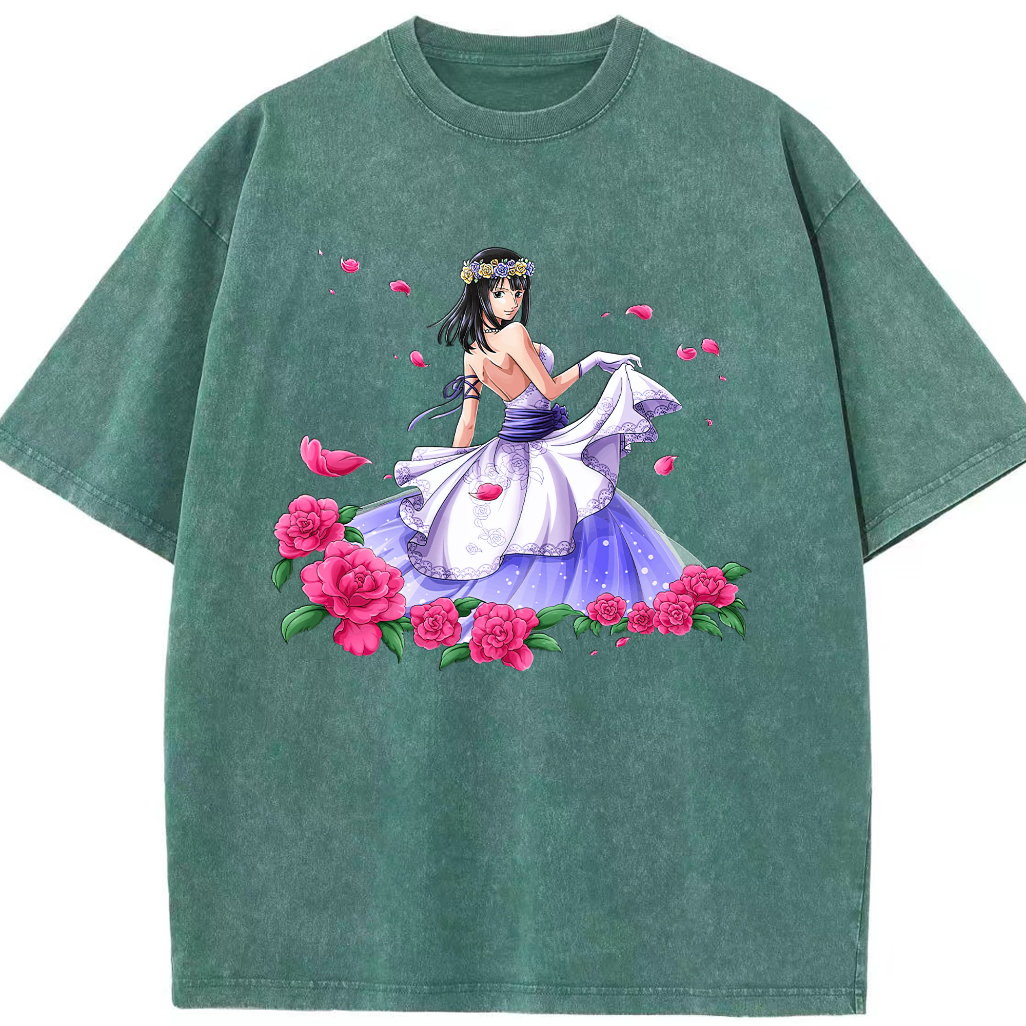 ワンピース ニコ・ロビン ONE PIECE Nico Robin 綿100% ヴィンテージ風 半袖Tシャツ（フロントプリント）